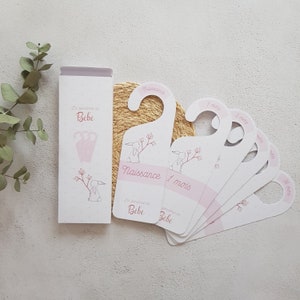 Customizable wardrobe divider for girls with a pink rabbit theme