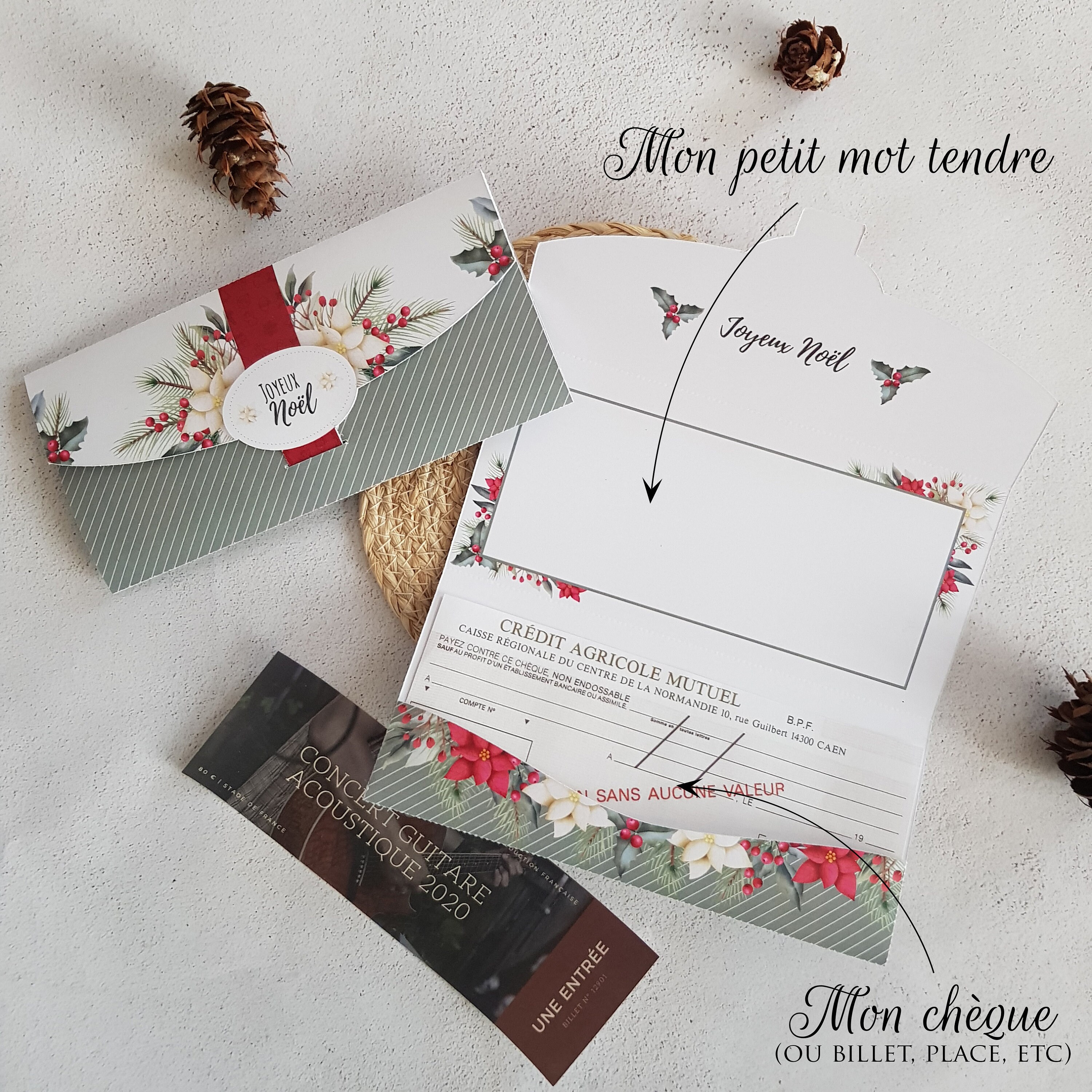Générique Porte-Billets De Noël Pour,Enveloppes à Argent Pliables De
