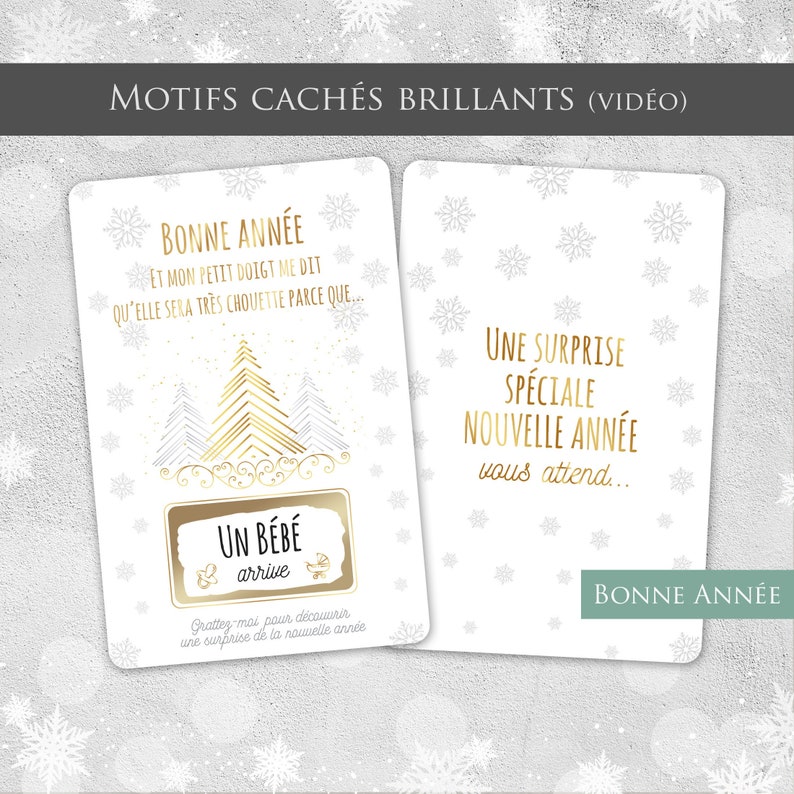 Pregnancy Announcement Scratch Card For A Happy New Year Or Etsy