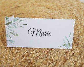 Set of 12 olive tree themed place cards, blank or with first name