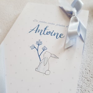 Set van 26 eerstejaarsfotokaarten voor babyjongen blauw, personaliseerbaar met de voornaam van de baby afbeelding 4