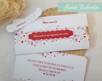 VALENTINE'S DAY customizable gift pouch for voucher, concert tickets, voucher or gift voucher to slip and its detachable tab