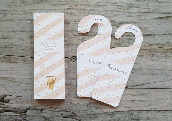 Separateur De Penderie De Bebe Theme Rose Saumone A Pois Etsy