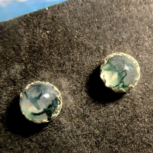 Moss Agate Studs