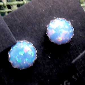 Cornflower Blue Opal Studs