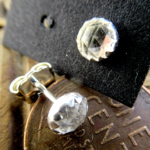 White Topaz Rose Cut Studs