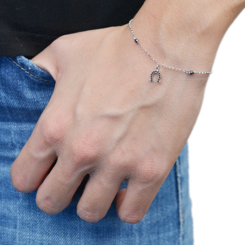 Horseshoe Bracelet Sterling Silver 925Rose Gold Etsy