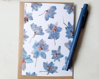 Botanical Greeting Card,Note Card,Botanical Art,Blank Cards,All Occasions,Larkspur