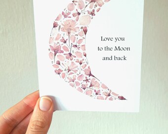 Botanical Greeting Card | Luna Moon | Lovecard Pressed Flowers