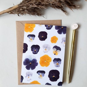 Carte de vœux botanique, Note Card, Pressed Flower Art, Carte vierge, Toutes occasions