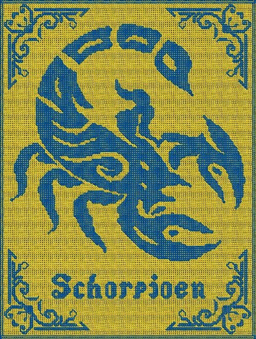 Zodiac Sign Scorpio - Dutch Interlocking Crochet Pattern - Sonja