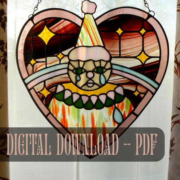 Clown Stained Glass Pattern