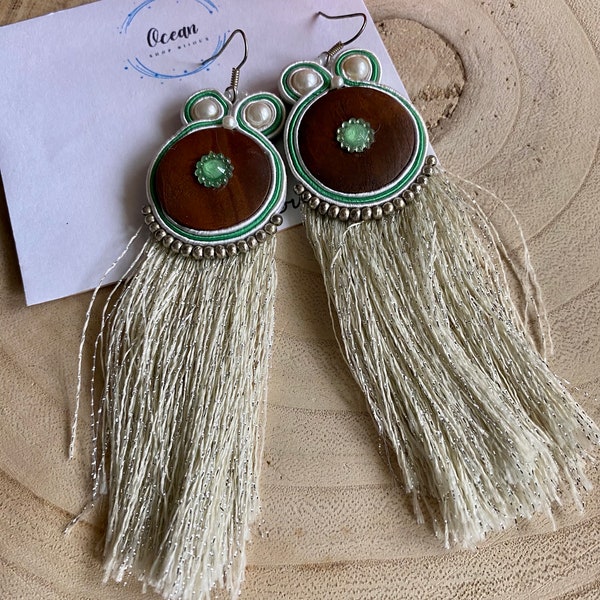 Orecchini soutache linea Grass