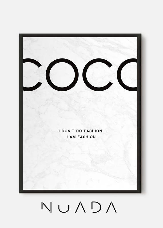 Coco Chanel Quote Chanel Print Fashion Quotes White Marble Etsy