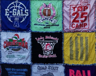 Custom T-Shirt Rag Quilt - Memory Keepsake Made to Order