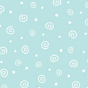 Mint Green Flannel Fabric: White Swirls, Benartex Cotton, 45&quot; Wide