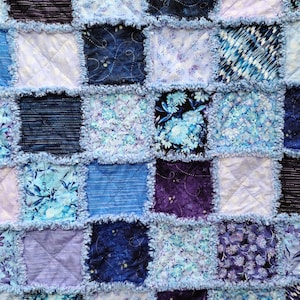 Shimmering Twilight Rag Quilt Throw