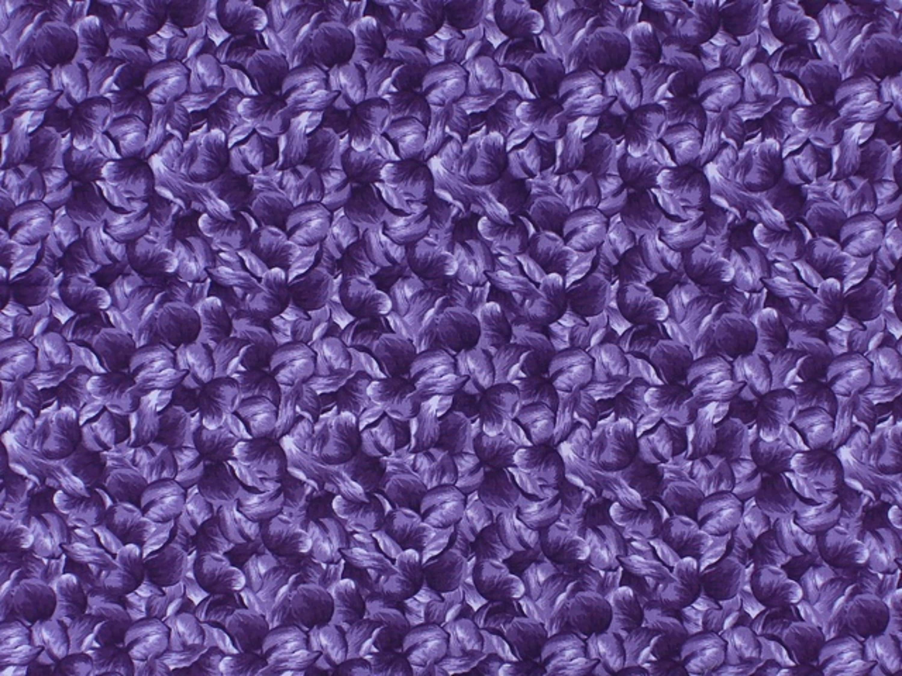 Purple Floral Fabric, Purple Floral Cotton, Purple Floral Blender
