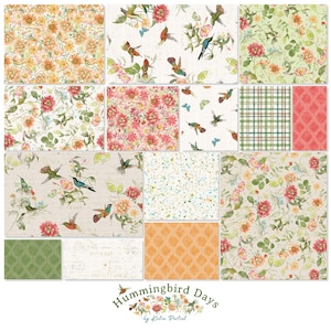 Precut Fabric Bundle, Hummingbird Cotton 10-Inch Quilt Squares