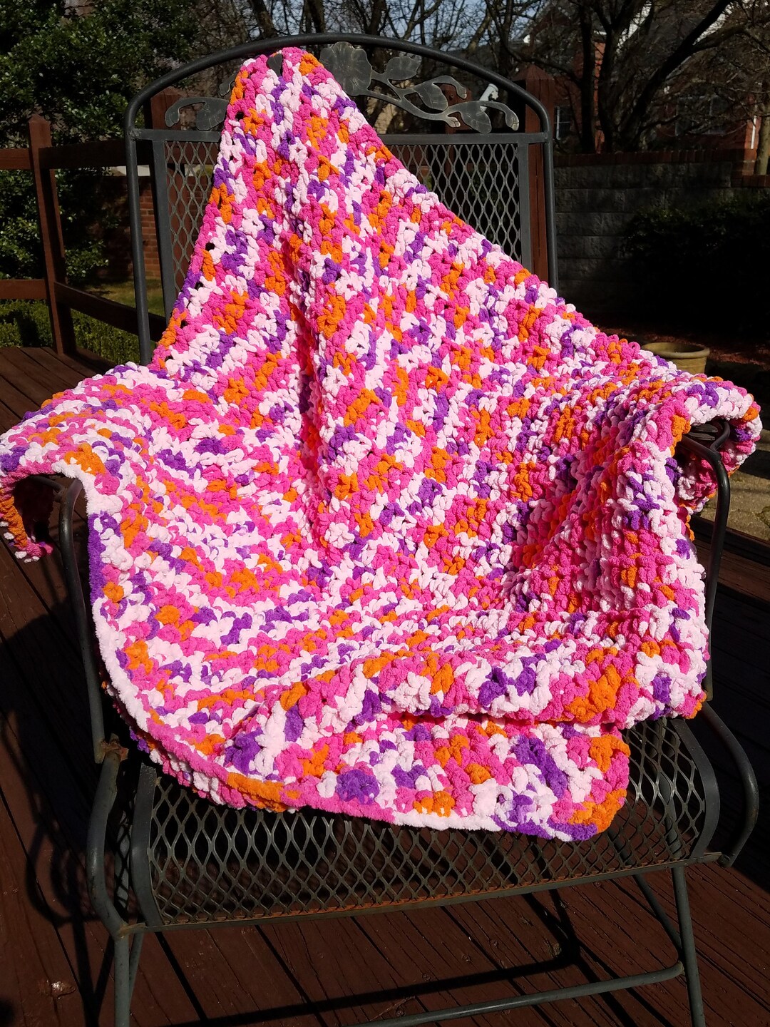 Pink Crochet Baby Blanket - Etsy