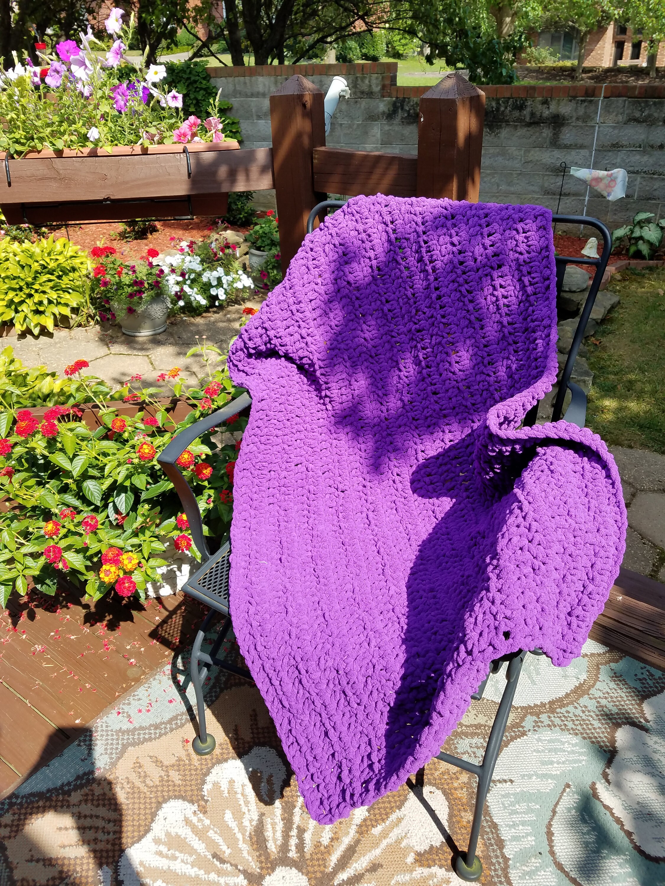 Purple Baby Blanket, Crochet Baby Blanket, Purple Crib Blanket, Purple