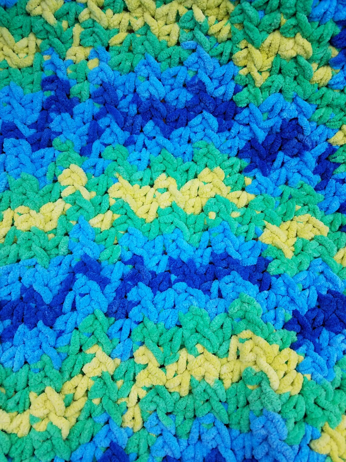 Blue Baby Blanket Crochet Baby Blanket Blue Crochet Blanket Etsy