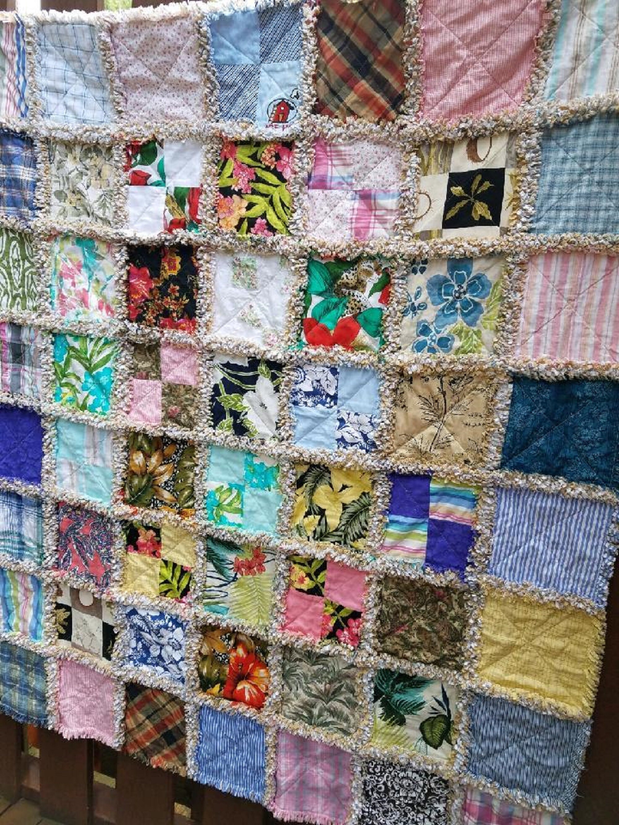Memory Quilt Memorial Quilt Memory Rag Quilt made with loved Etsy