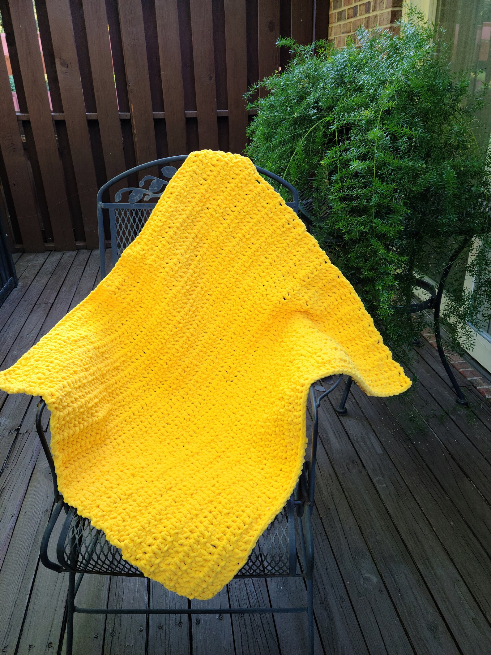 Yellow Crochet Baby Blanket - Etsy