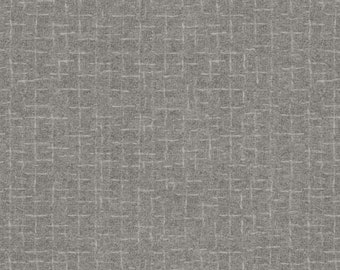 Pewter Gray Crosshatch Flannel Fabric - Woolies Collection by Maywood Studios