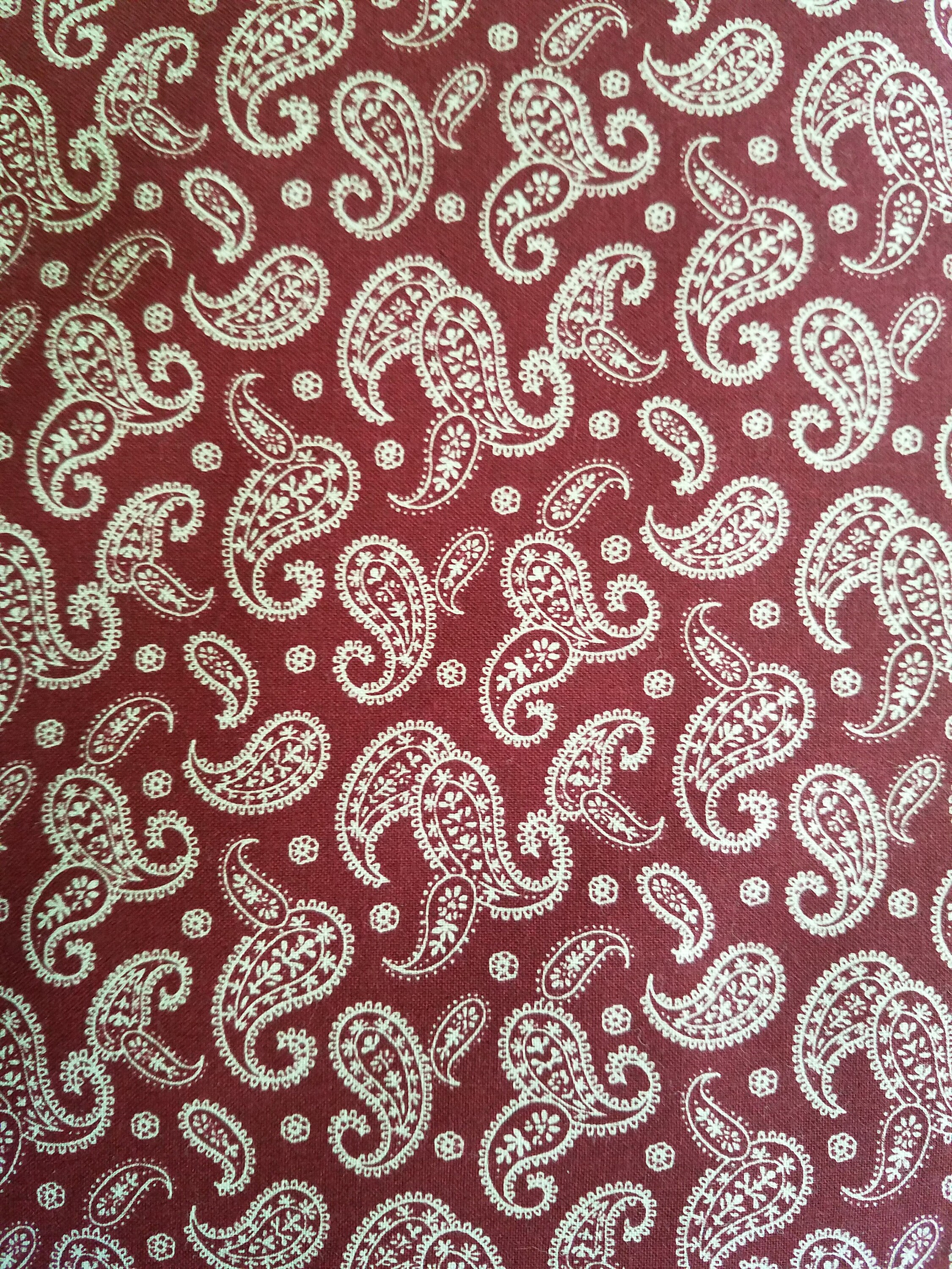 Burgundy Paisley Fabric, Cotton Fabric By The Yard