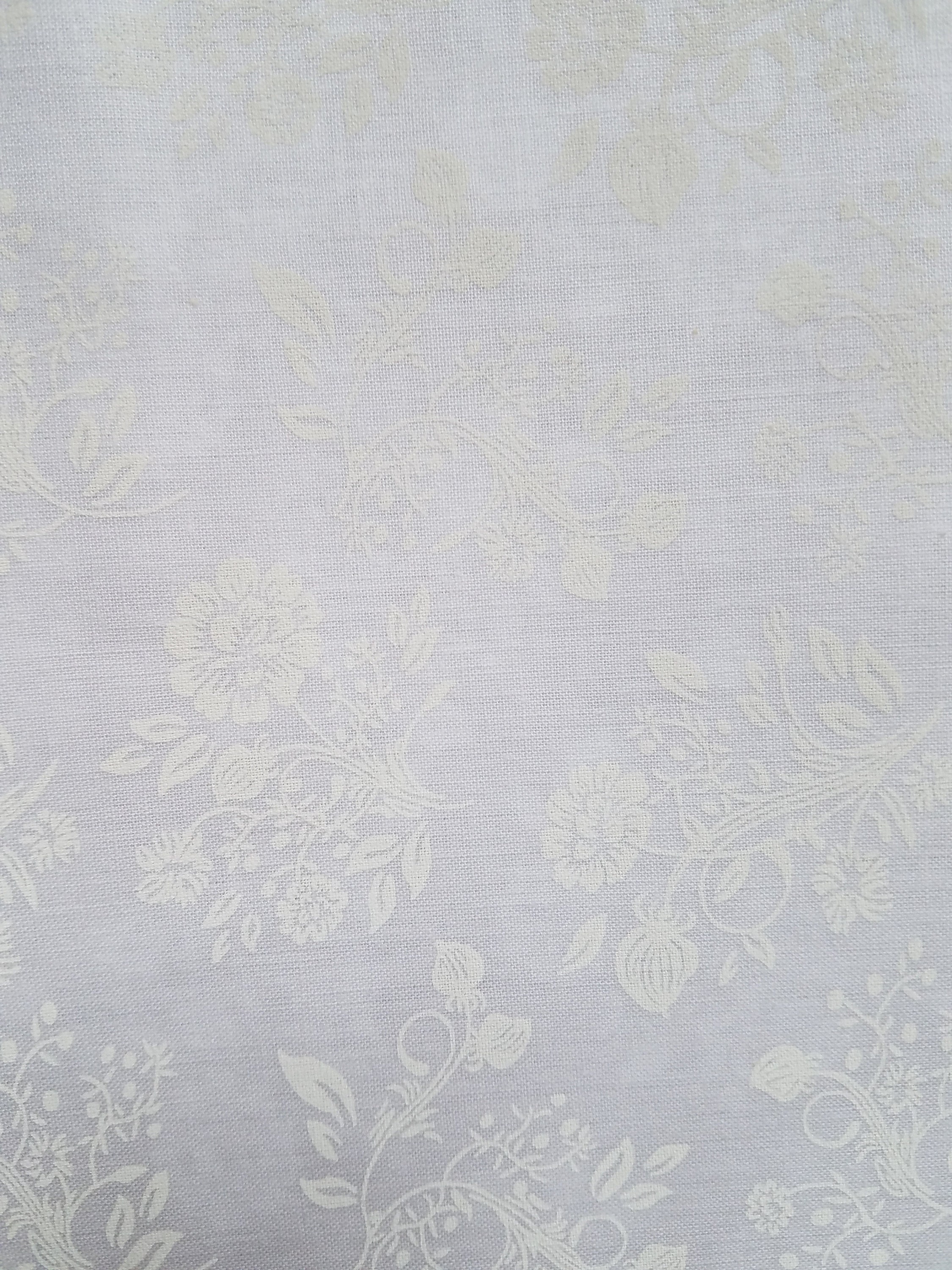 White on white Cotton Fabric, Vintage Style Fabric, White tonal Fabric