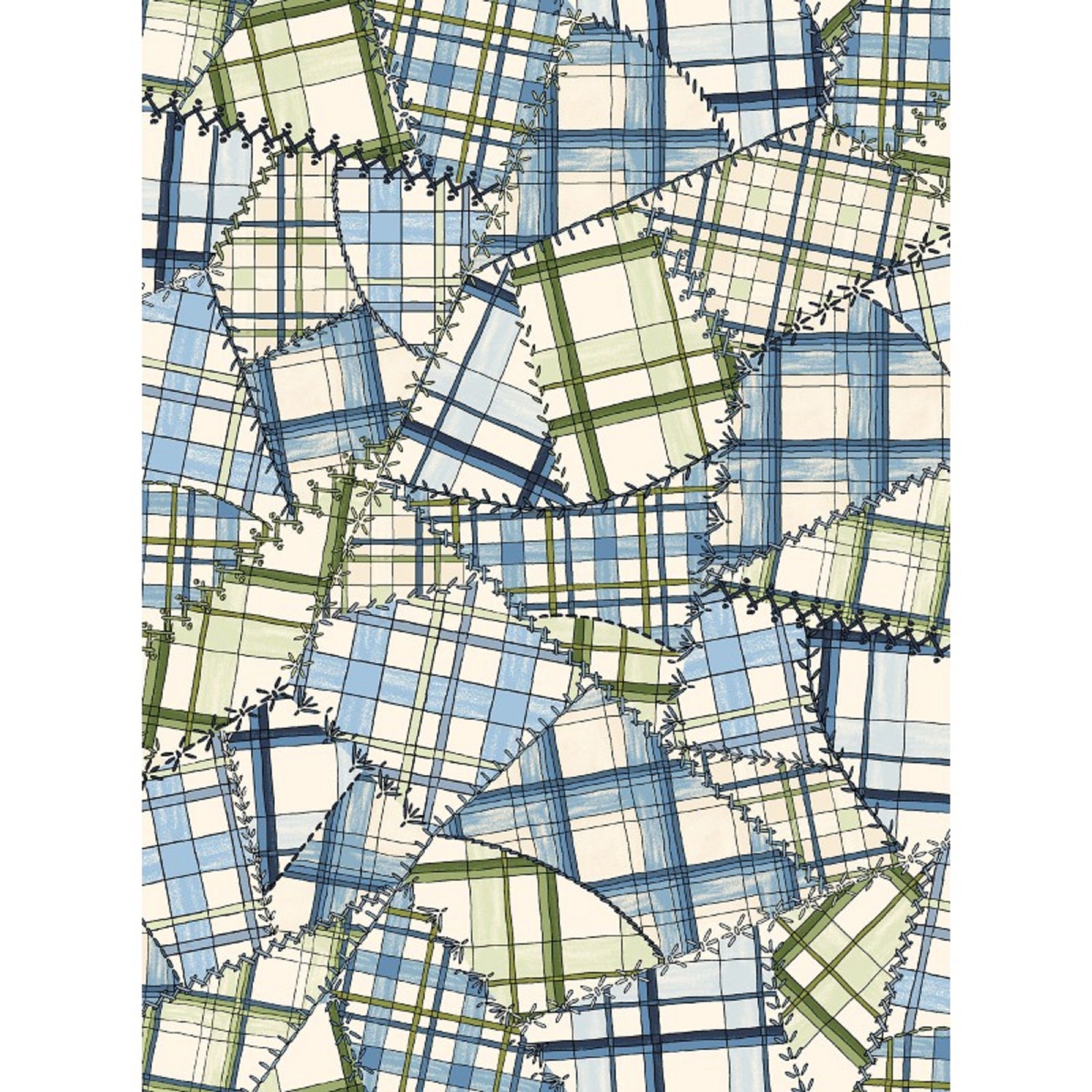 Crazy Quilt Cotton Fabric Etsy