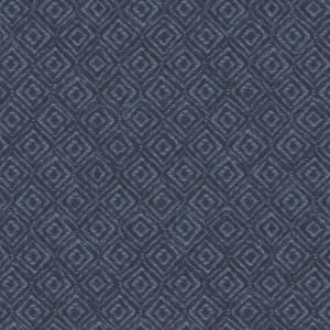 Cottage Quilt Fabric, Dark Dusty Blue Cotton Flannel Geometric Pattern