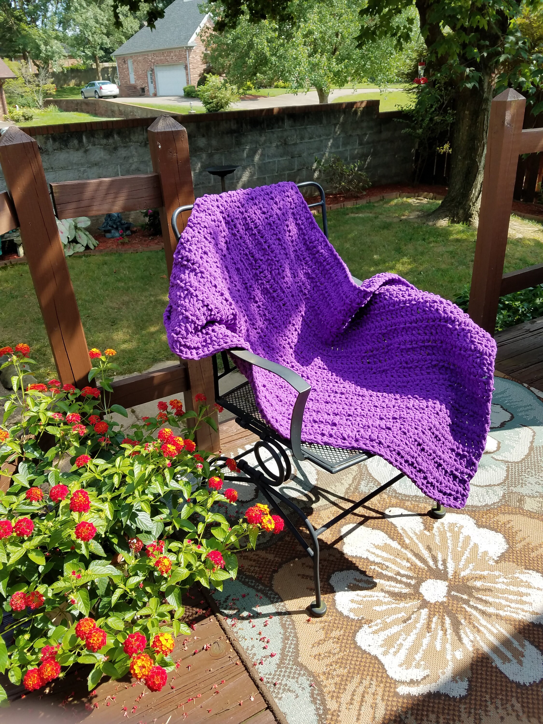 Purple Baby Blanket, Crochet Baby Blanket, Purple Crib Blanket, Purple