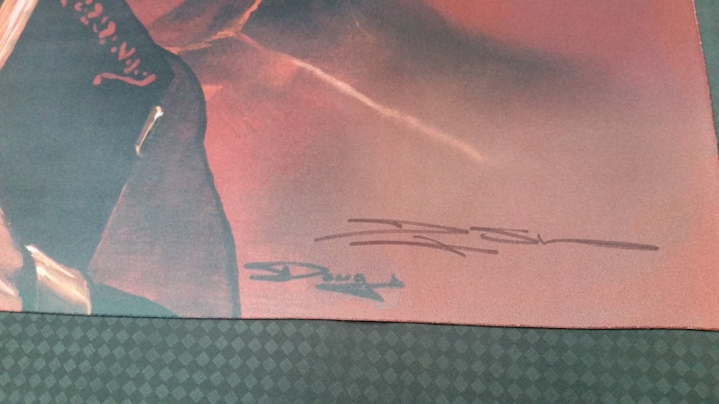 Demonic Tutor Play Mat signed by Douglas Shuler MTG Magic the Gathering CCG