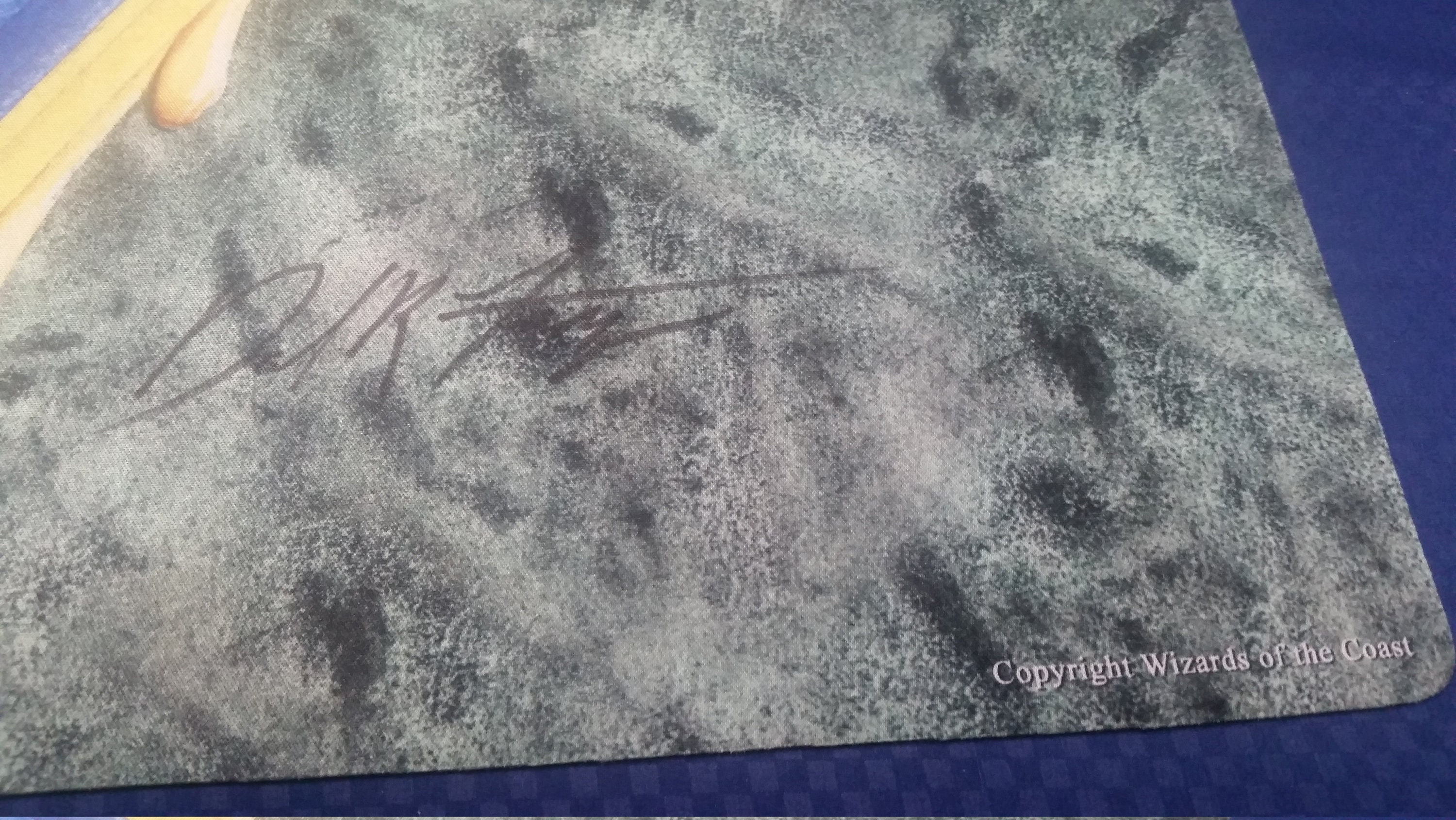 Mox Sapphire Play Mat Signed by Dan Frazier MTG Magic the