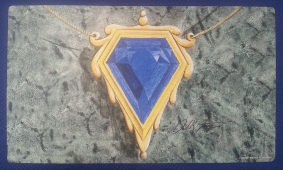Mox Sapphire mtg プレイマット サインド Dan Frezier Mox Sapphire Play Mat Signed by Dan Frazier MTG Magic the