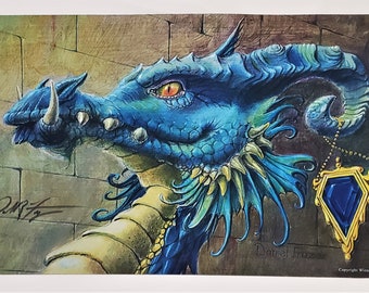 Mox Dragon Play Mat Signed by Dan Frazier MTG Magic the