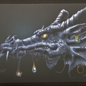 Mox Dragon Play Mat Signed by Dan Frazier MTG Magic the Gathering