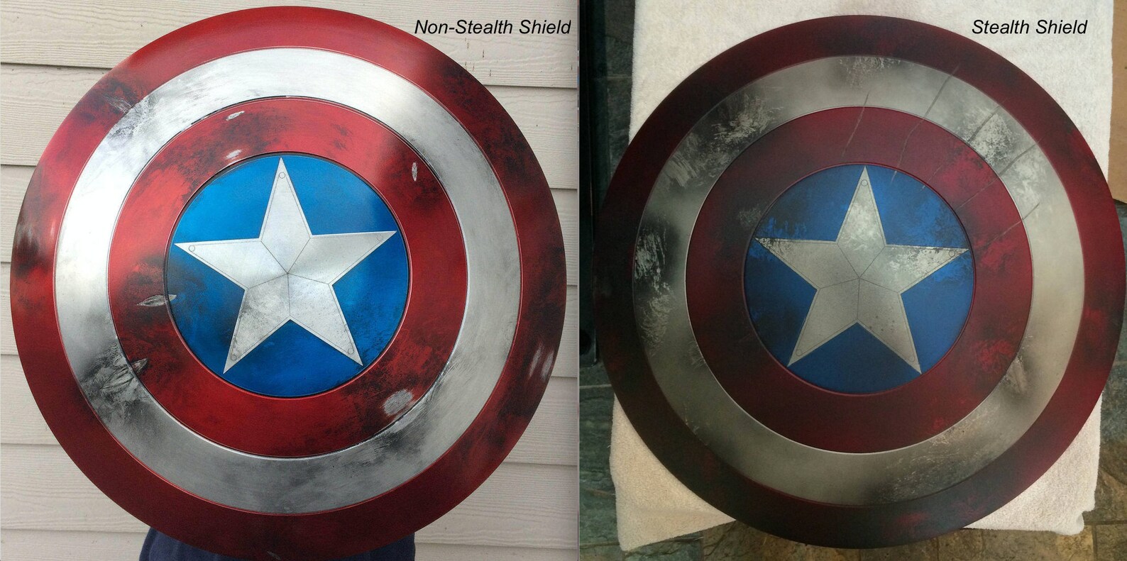 Captain America Stealth Shield in its original red and blue | Etsy