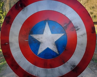 60 cm Captain America Shield i spunnet aluminium | Cosplay-rekvisita