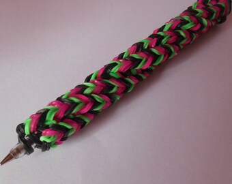 Rainbow loom pen funky girl