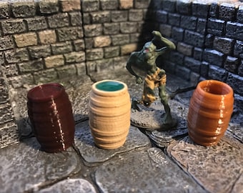 28mm Scale Role-Playing Game Miniature Barrels