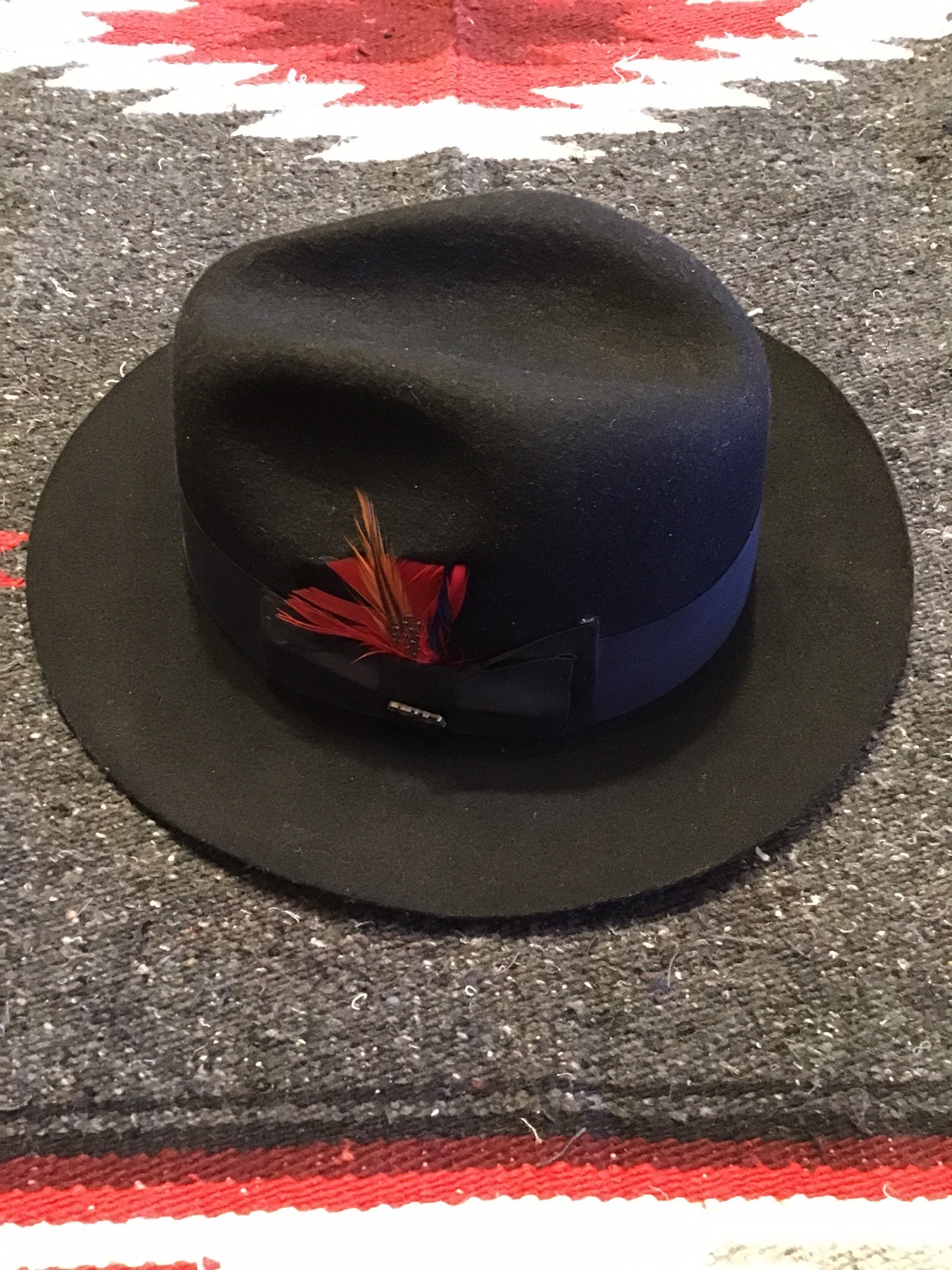 Vintage Scala Black Fedora Wool Hat 
