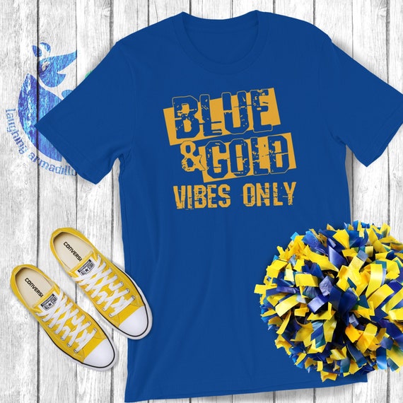 Blue & Gold Game Day Shirt for High School Football Basketball 