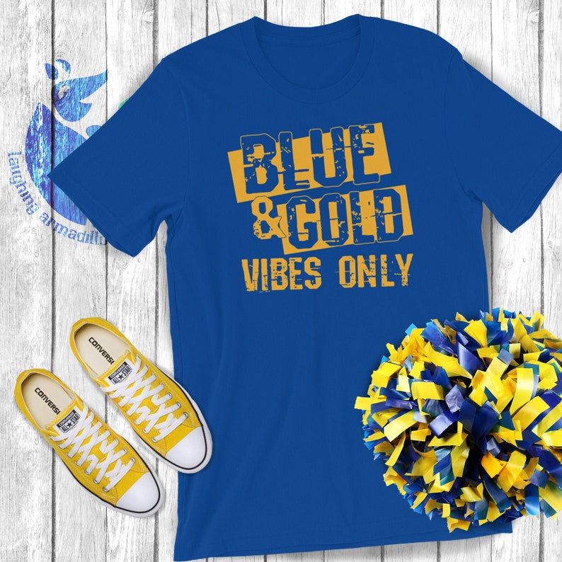Blue & Gold Game Day Shirt for High School Football Basketball Etsy