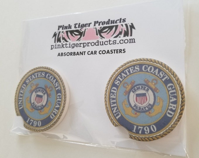 Set of 2 Car Coaster Coast Guard
