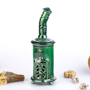 Porte-cône d'encens en céramique de couleur verte, décoration d'intérieur, poêle en poterie fait main, cadeau de Noël d'anniversaire, brûleur d'encens conique, parfums de maison