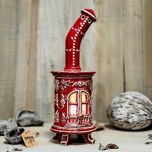 Handmade Ceramic Stove Tealight Holders, Handmade Unique Gifts, New Home Ornament, Birthday gift, Christmas decoration, Mothers Day Gifts