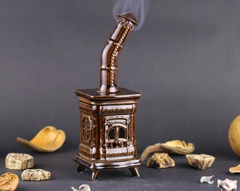 Handmade ceramic incense holder art home decoration, Small stove incense burner, Birthday gift Idea, Home decor and gifts, Ceramic art